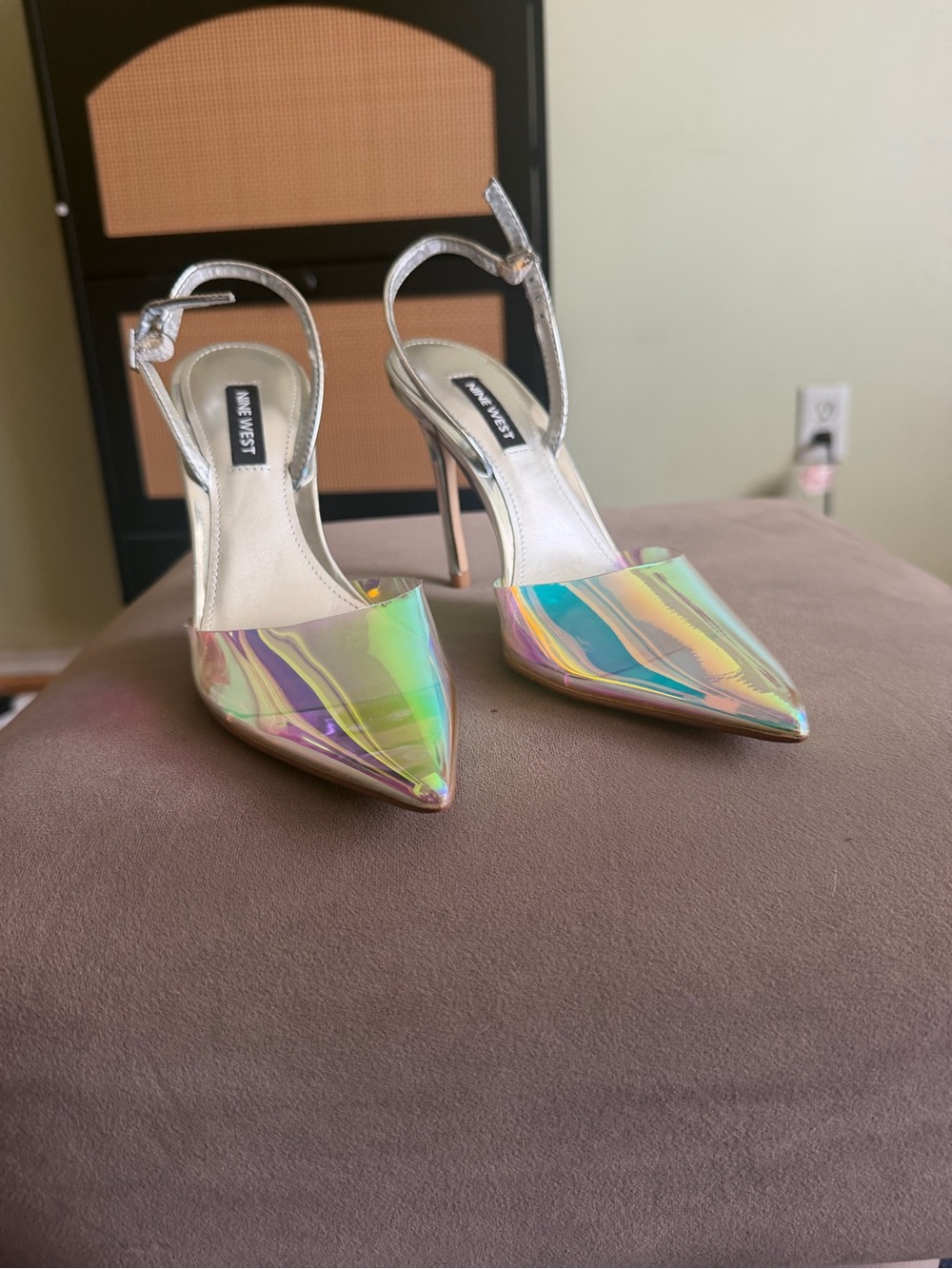 Nine West Iridescent Pointed-Toe Slingback Heels - Multi
